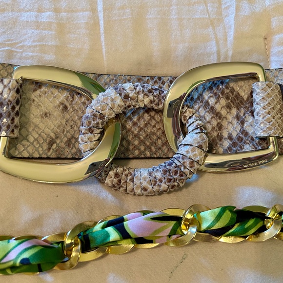 Lot of three belts. Size small. Leather and satin. - Picture 7 of 7